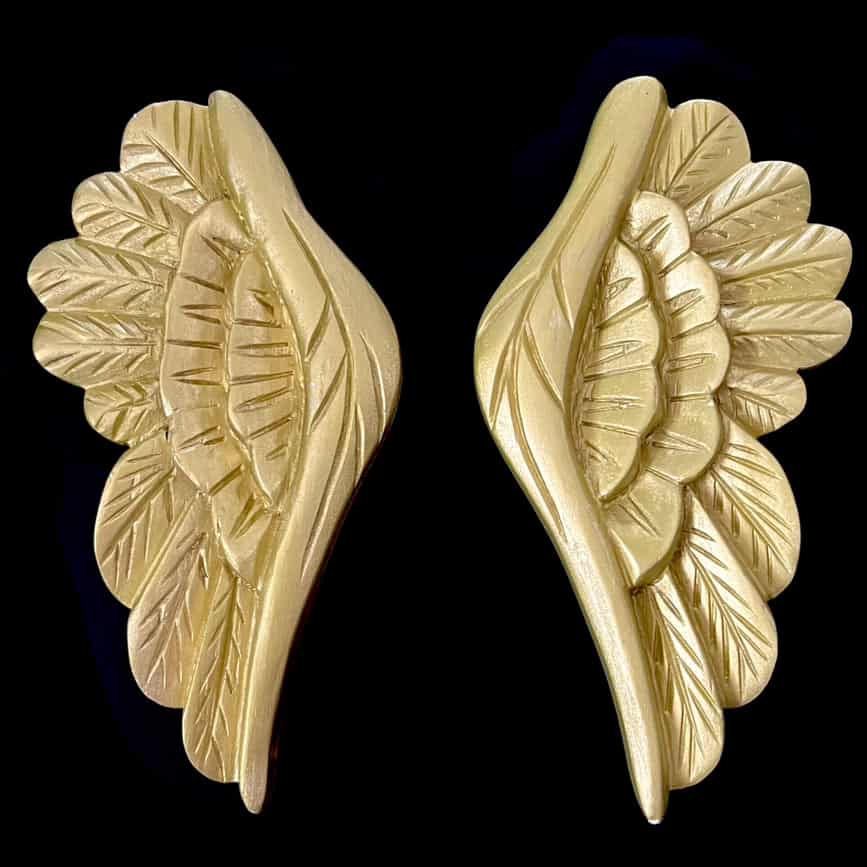 CHEHOMA Scatola Portagioie A Forma Di Cuore Con Ali Dorate – Resina, 12x11 Cm, Decorativa, Regalo Romantico